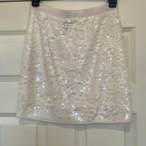 White BCBGMAXAZRIA sequin skirt